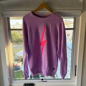 Purple Sweatshirt with Pink Lightning Bolt - Great condition